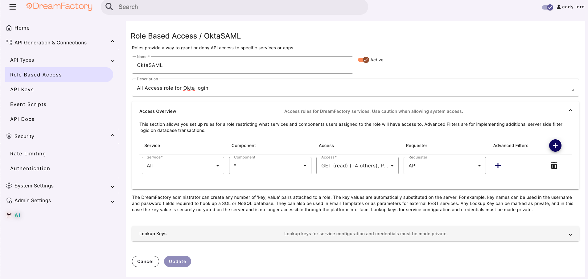 okta SAML role configuration