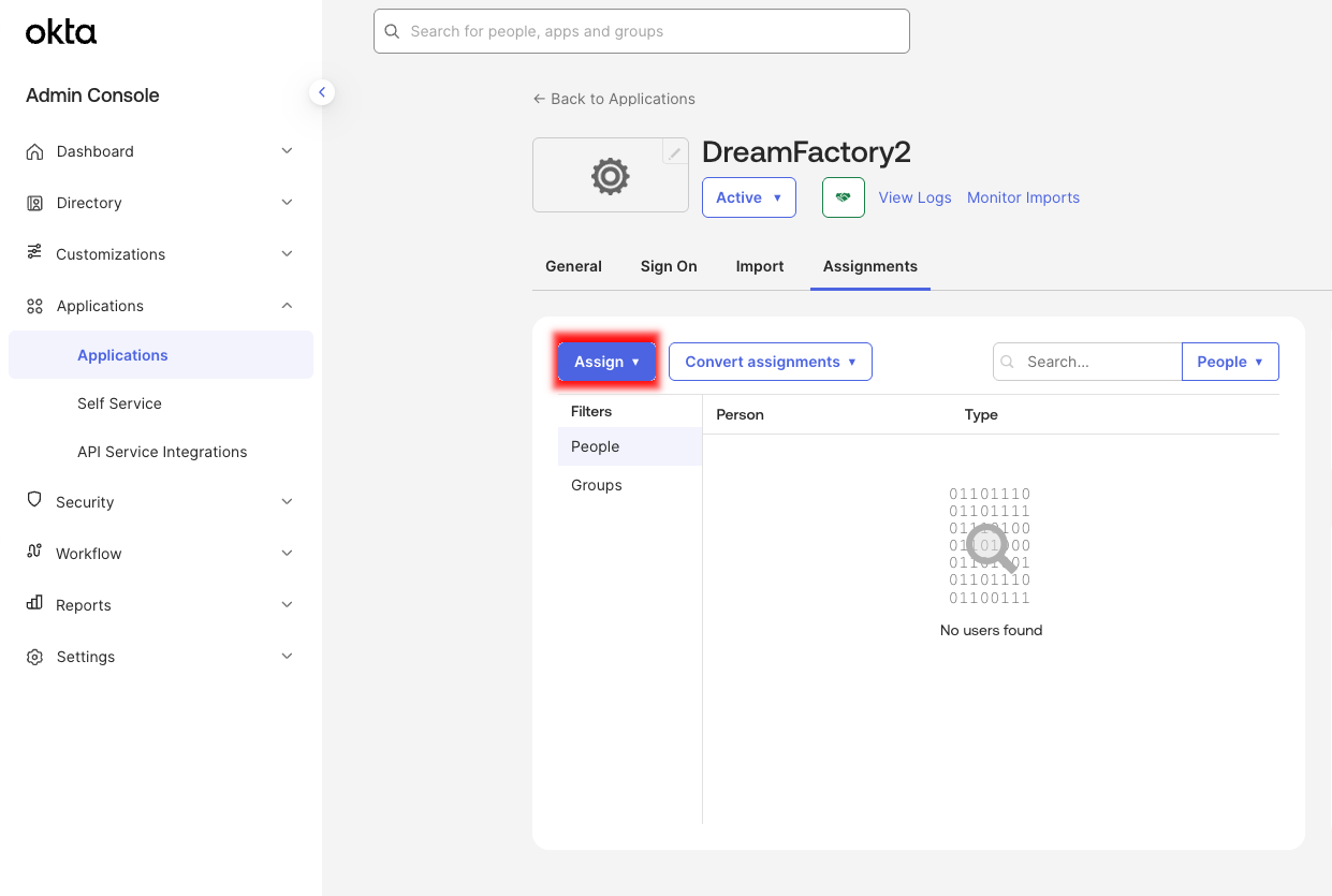 okta SAML users configuration
